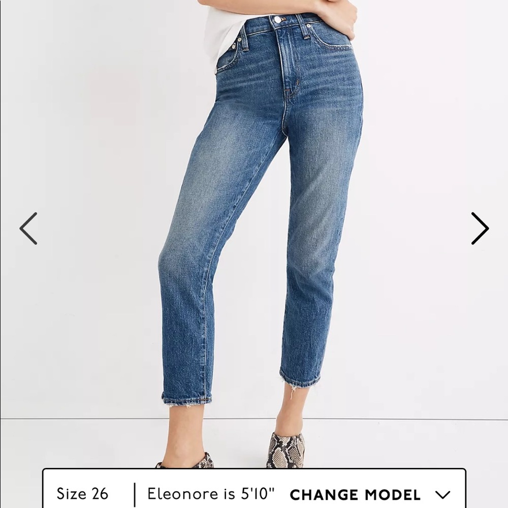 Madewell slim high rise crop boy jeans